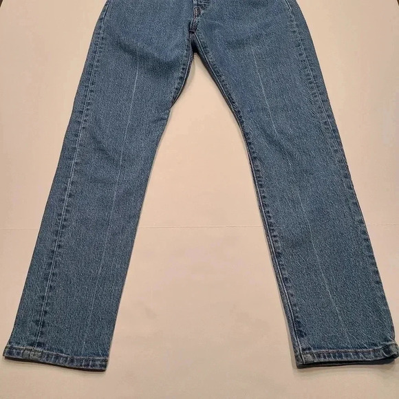 Levi's 501 S Skinny Straight Leg Jeans Blue Denim Button Fly Front 27 - Picture 7 of 16
